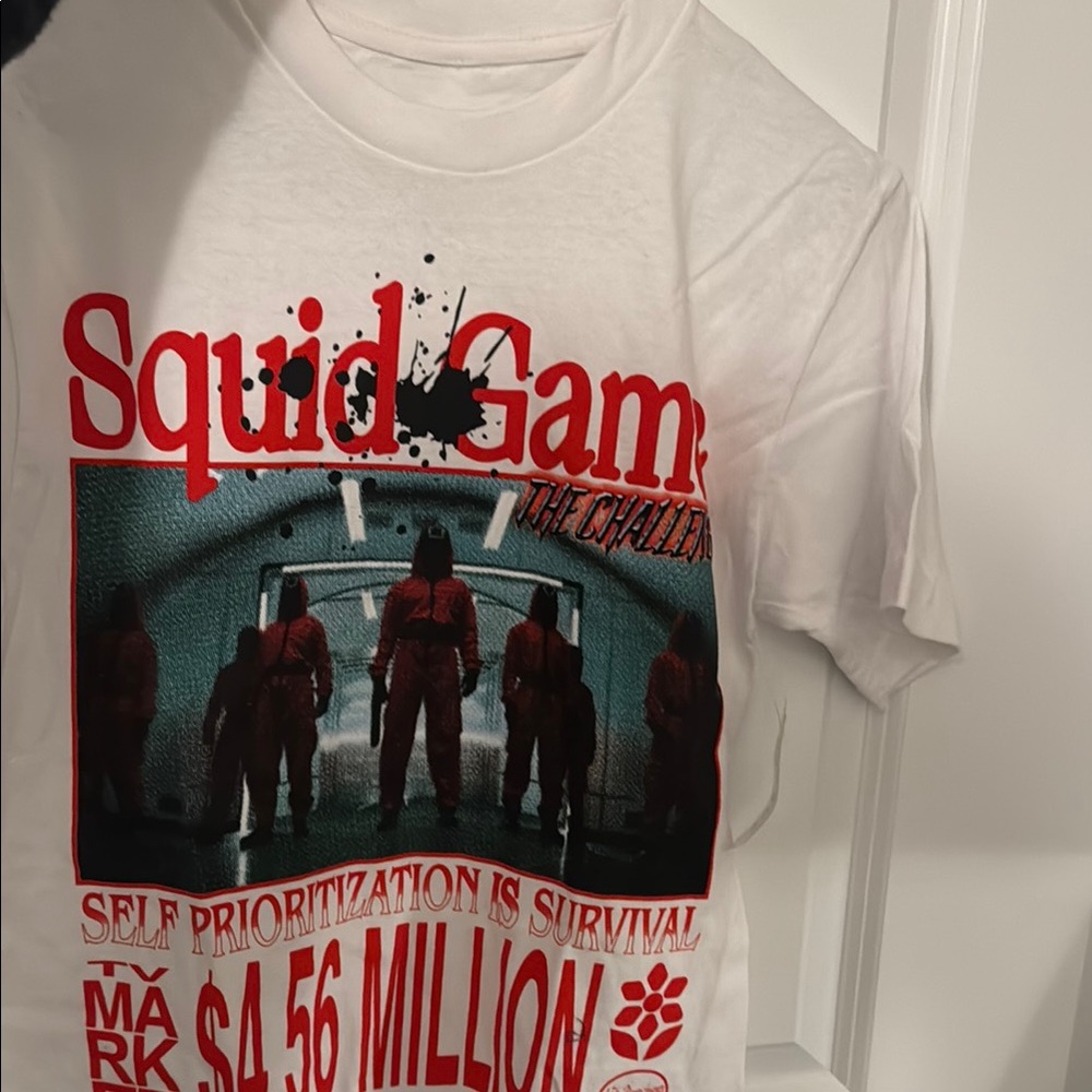 Squid Game Graphic Tee - White and Red